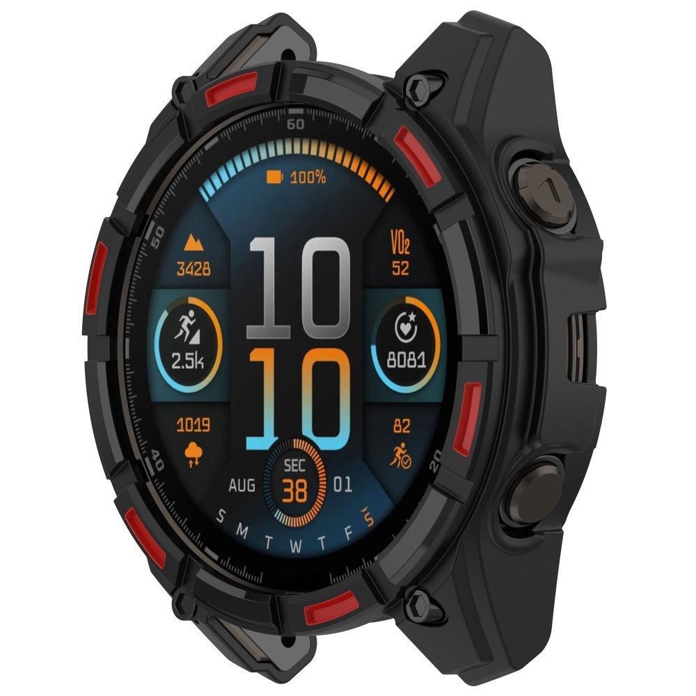 Garmin Tactix 8 Solar (51mm) Bumper Plastik Cover - Sort / Rød