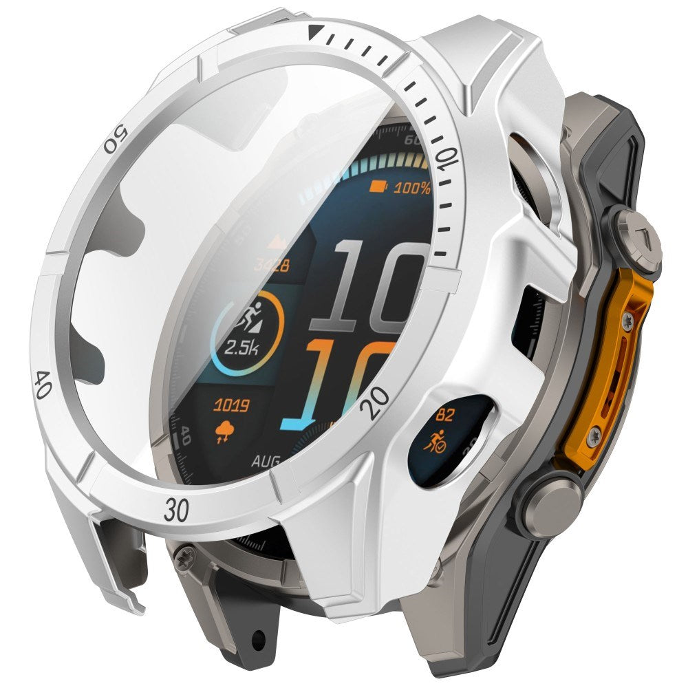 Garmin Tactix 8 AMOLED (47mm) Hårdt Plastik Cover m. Beskyttelsesglas - Sølv / Sort