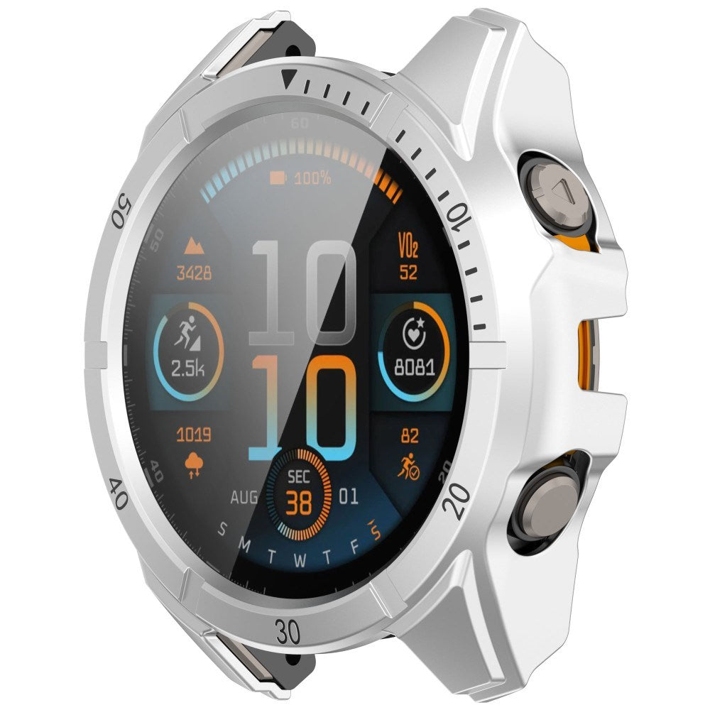 Garmin Tactix 8 AMOLED (47mm) Hårdt Plastik Cover m. Beskyttelsesglas - Sølv / Sort