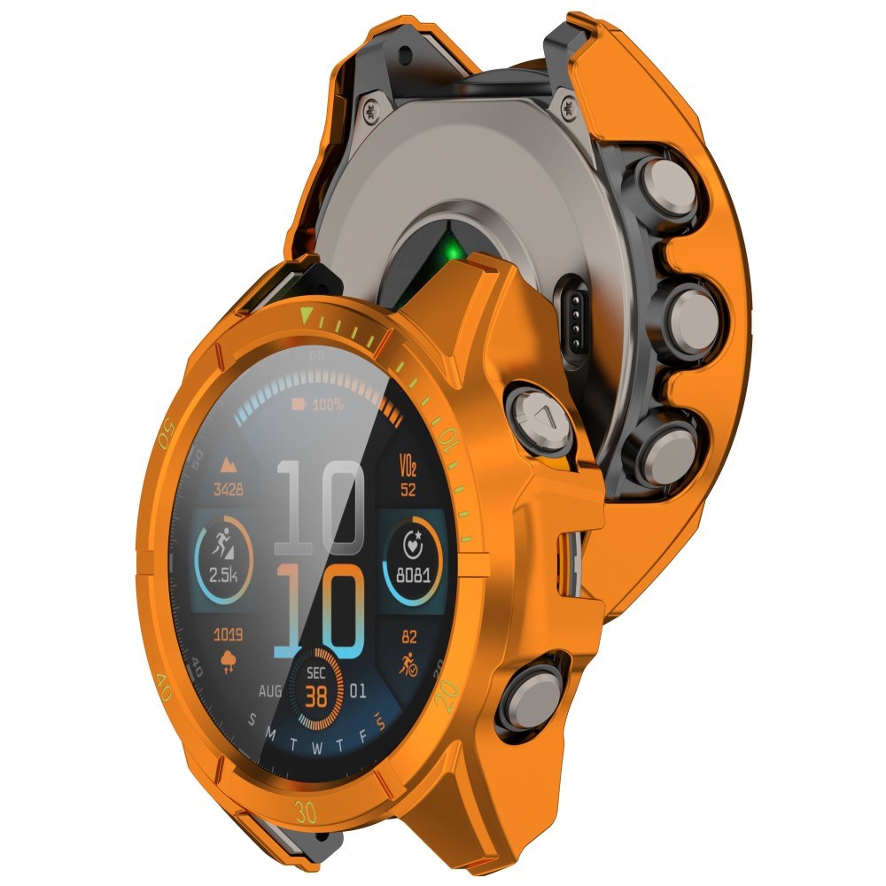 Garmin Tactix 8 AMOLED (47mm) Hårdt Plastik Cover m. Beskyttelsesglas - Orange / Gul