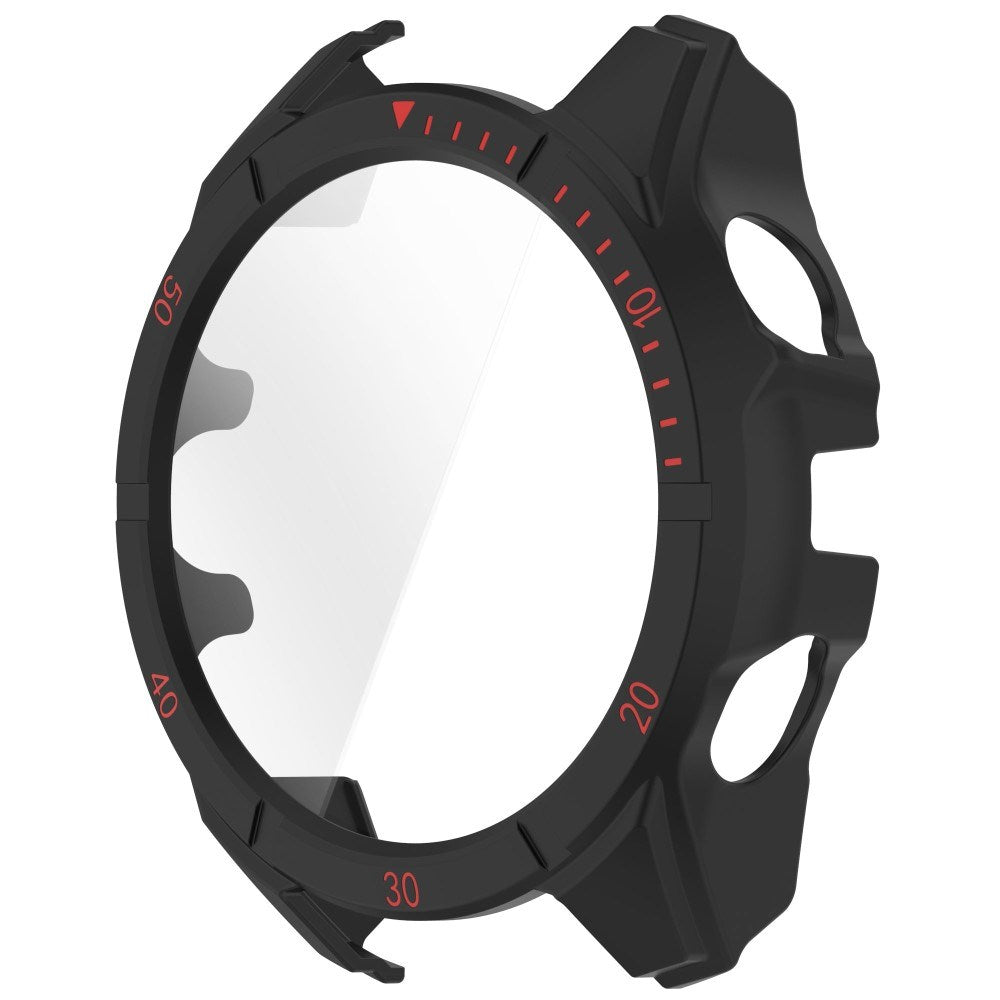 Garmin Tactix 8 AMOLED (47mm) Hårdt Plastik Cover m. Beskyttelsesglas - Sort / Rød