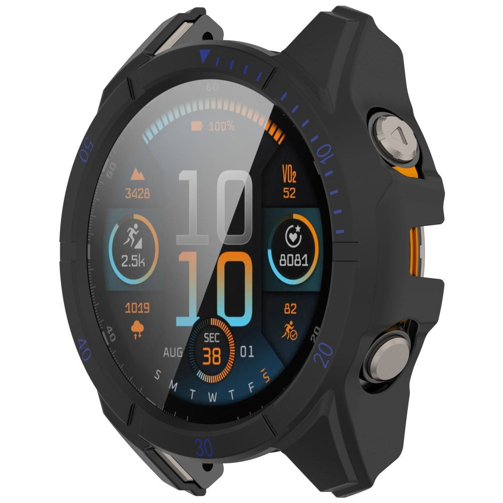 Garmin Tactix 8 AMOLED (47mm) Hårdt Plastik Cover m. Beskyttelsesglas - Sort / Blå