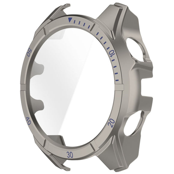 Garmin Tactix 8 AMOLED (47mm) Hårdt Plastik Cover m. Beskyttelsesglas - Titanium / Blå