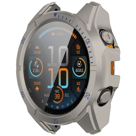 Garmin Tactix 8 AMOLED (47mm) Hårdt Plastik Cover m. Beskyttelsesglas - Titanium / Blå