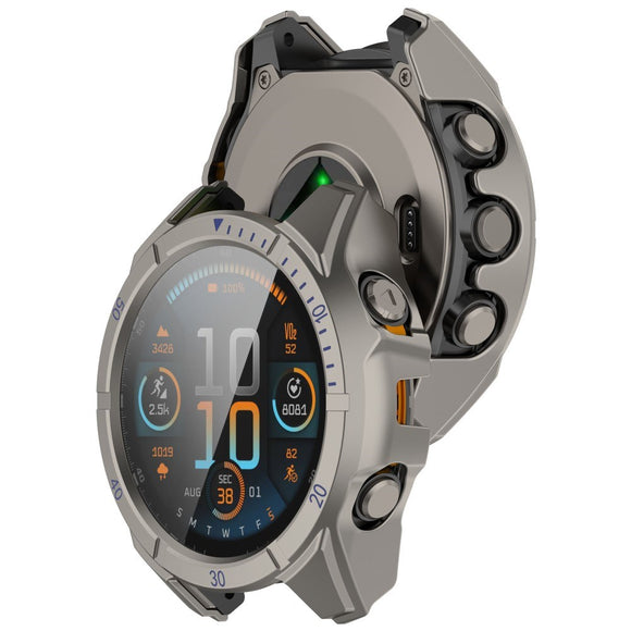 Garmin Tactix 8 AMOLED (47mm) Hårdt Plastik Cover m. Beskyttelsesglas - Titanium / Blå