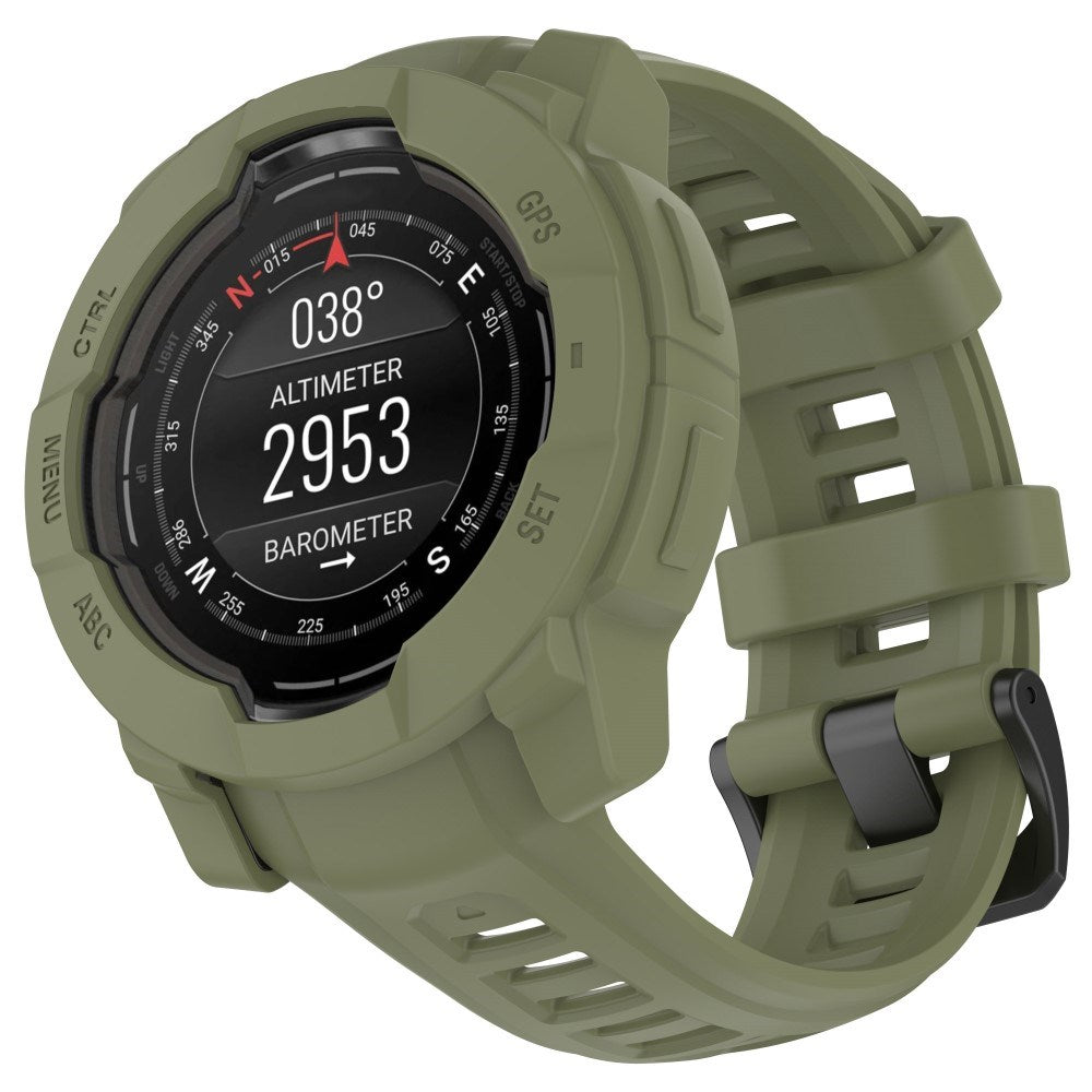 Garmin Instinct 3 AMOLED / Solar (50mm) Bumper Silikone Cover - Army Grøn