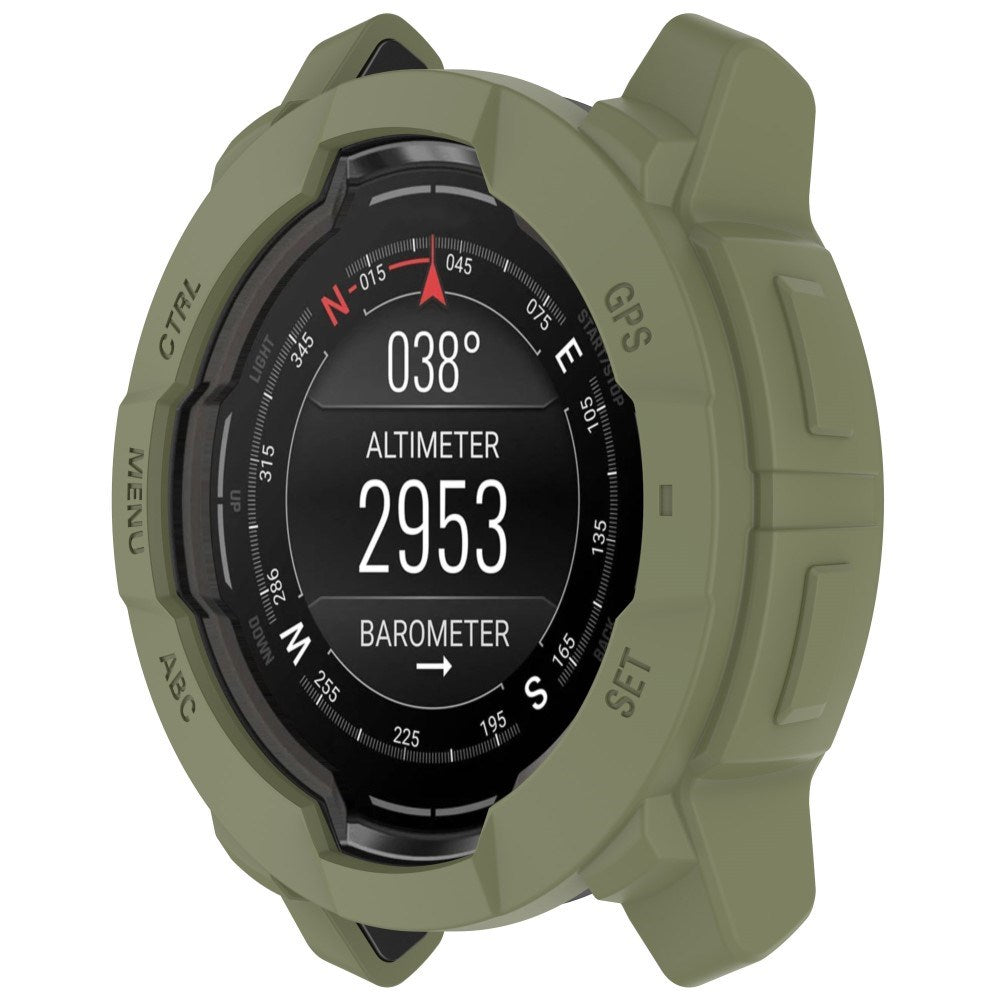 Garmin Instinct 3 AMOLED / Solar (50mm) Bumper Silikone Cover - Army Grøn