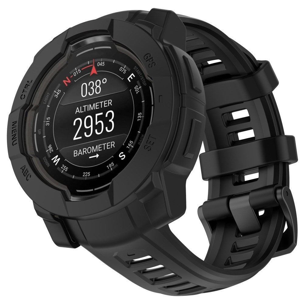 Garmin Instinct 3 AMOLED / Solar (50mm) Bumper Silikone Cover - Sort