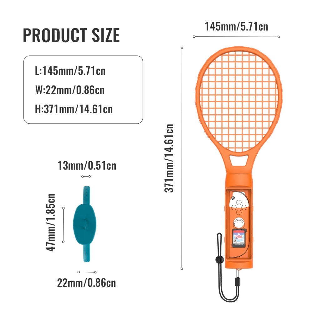 Tennisketcher til Nintendo Switch 2 Controller - 2 stk - Blå / Orange