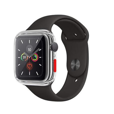 Apple Watch SE / 6 / 5 / 4 (44mm) Fleksibelt Plast Cover m. Hærdet Skærmbeskyttelsesglas - Gennemsigtig