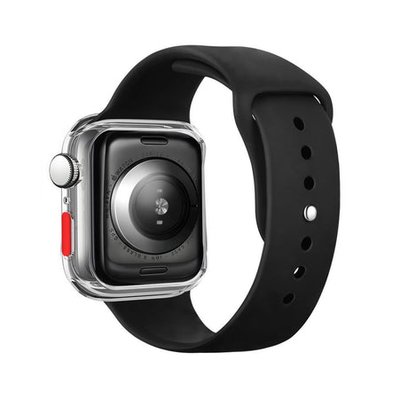 Apple Watch SE / 6 / 5 / 4 (44mm) Fleksibelt Plast Cover m. Hærdet Skærmbeskyttelsesglas - Gennemsigtig