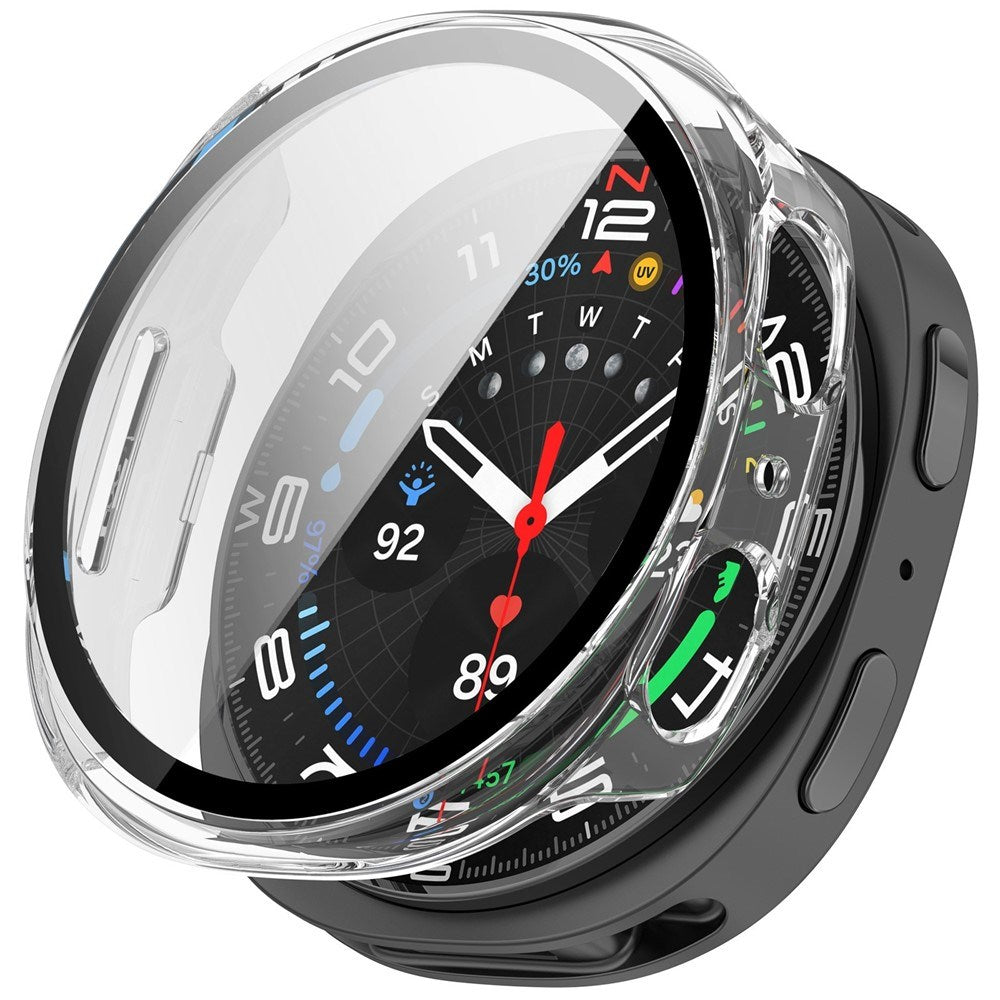 Samsung Galaxy Watch 8 (40mm) Hårdt Plast Cover m. Skærmbeskyttelsesglas - Gennemsigtig