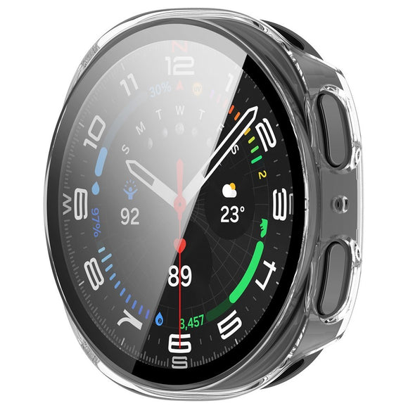 Samsung Galaxy Watch 8 (40mm) Hårdt Plast Cover m. Skærmbeskyttelsesglas - Gennemsigtig