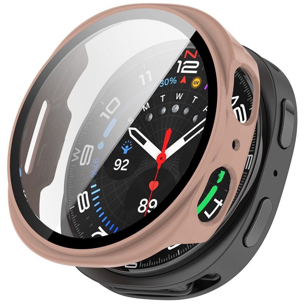 Samsung Galaxy Watch 8 (40mm) Hårdt Plast Cover m. Skærmbeskyttelsesglas - Lyserød