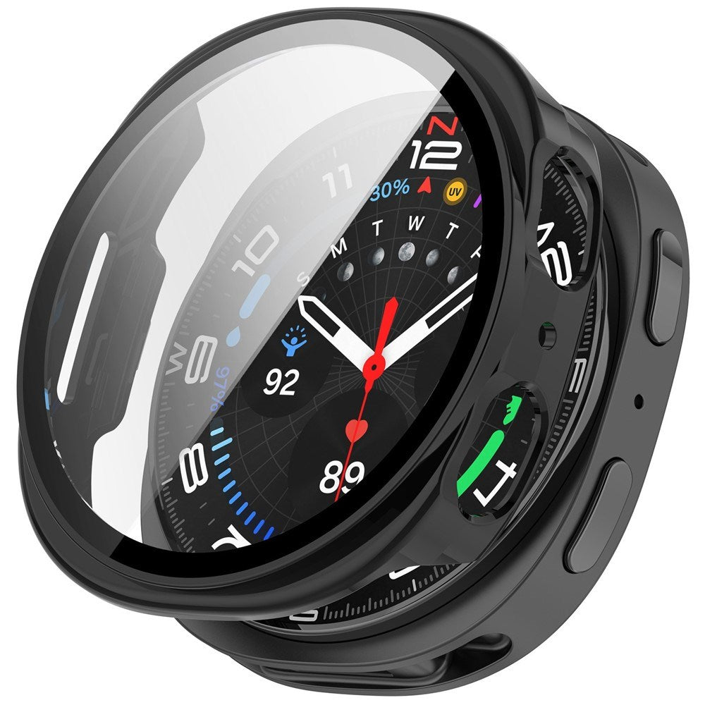 Samsung Galaxy Watch 8 (44mm) Hårdt Plast Cover m. Skærmbeskyttelsesglas - Sort