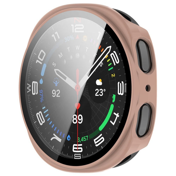Samsung Galaxy Watch 8 (44mm) Hårdt Plast Cover m. Skærmbeskyttelsesglas - Lyserød