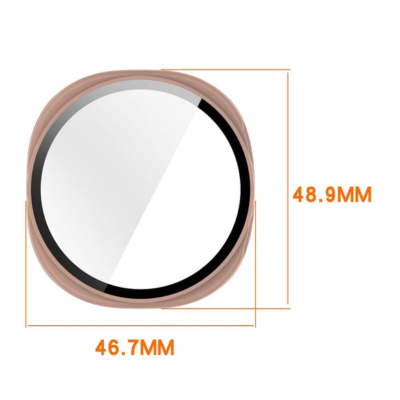 Samsung Galaxy Watch 8 (44mm) Hårdt Plast Cover m. Skærmbeskyttelsesglas - Lyserød