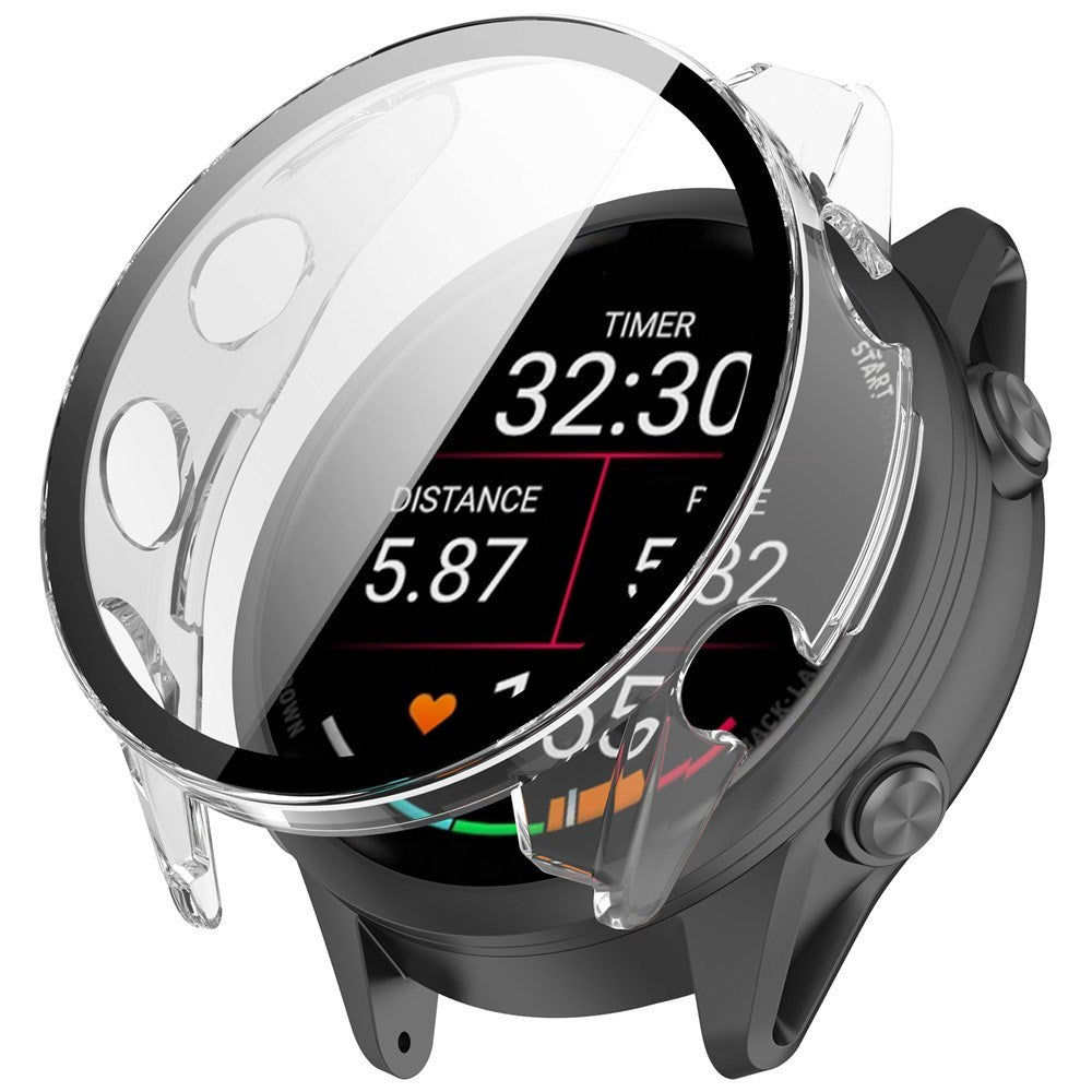 Garmin Forerunner 970 Cover m. Hærdet Skærmbeskyttelsesglas - Gennemsigtig