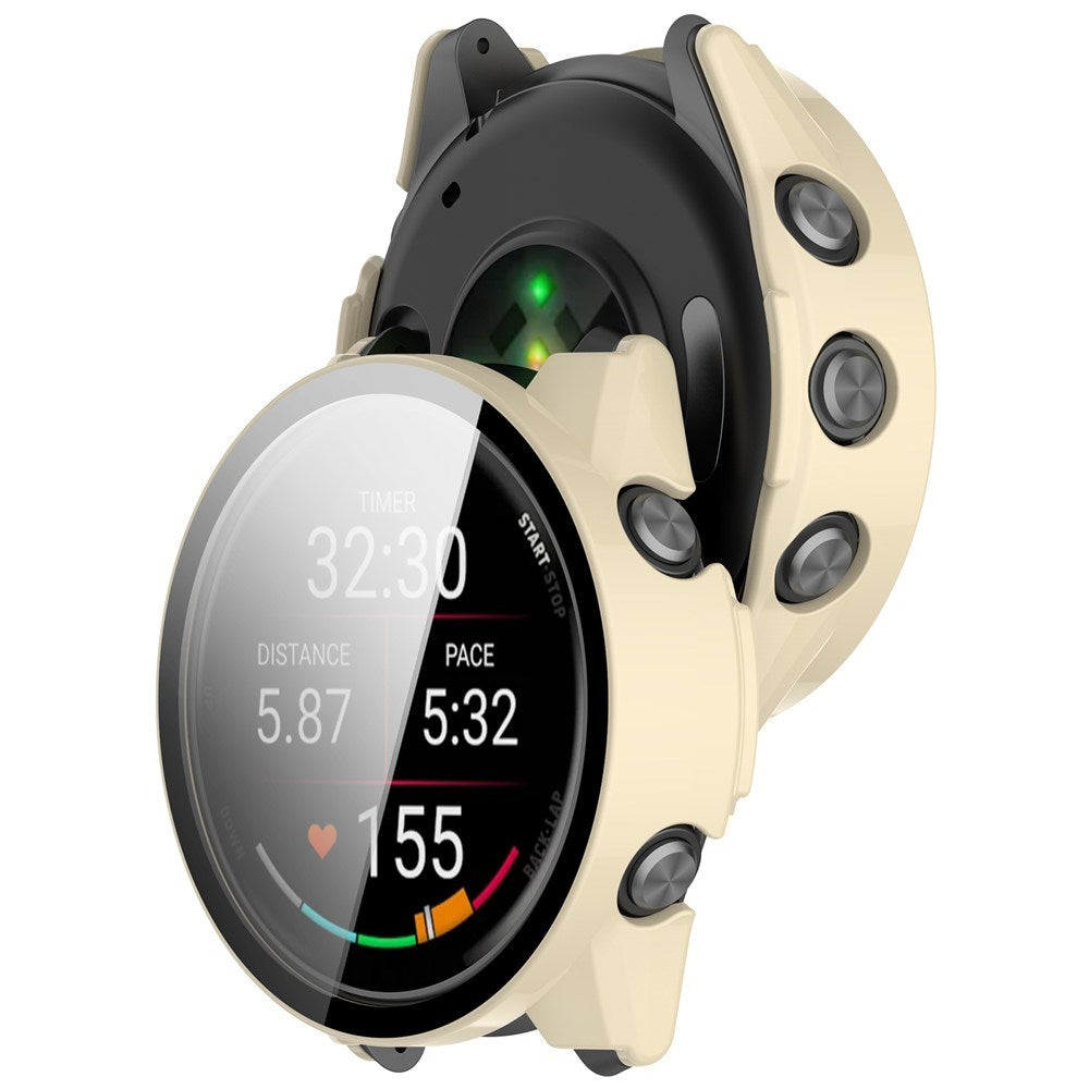 Garmin Forerunner 970 Cover m. Hærdet Skærmbeskyttelsesglas - Hvid