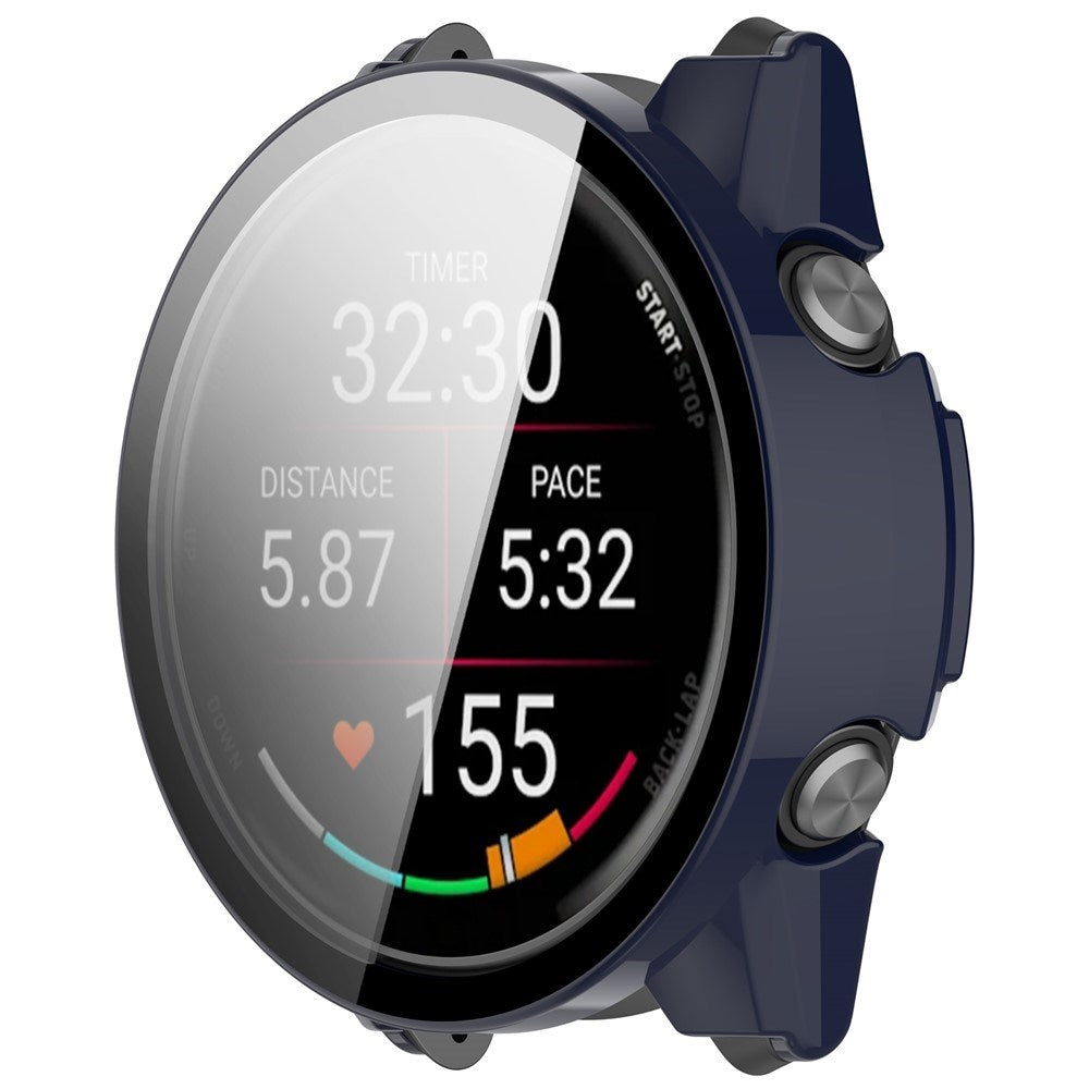 Garmin Forerunner 570 (47mm) Cover m. Hærdet Skærmbeskyttelsesglas - Blå