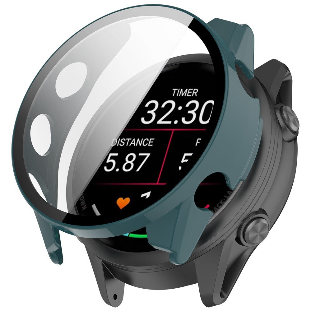 Garmin Forerunner 570 (47mm) Cover m. Hærdet Skærmbeskyttelsesglas - Grøn