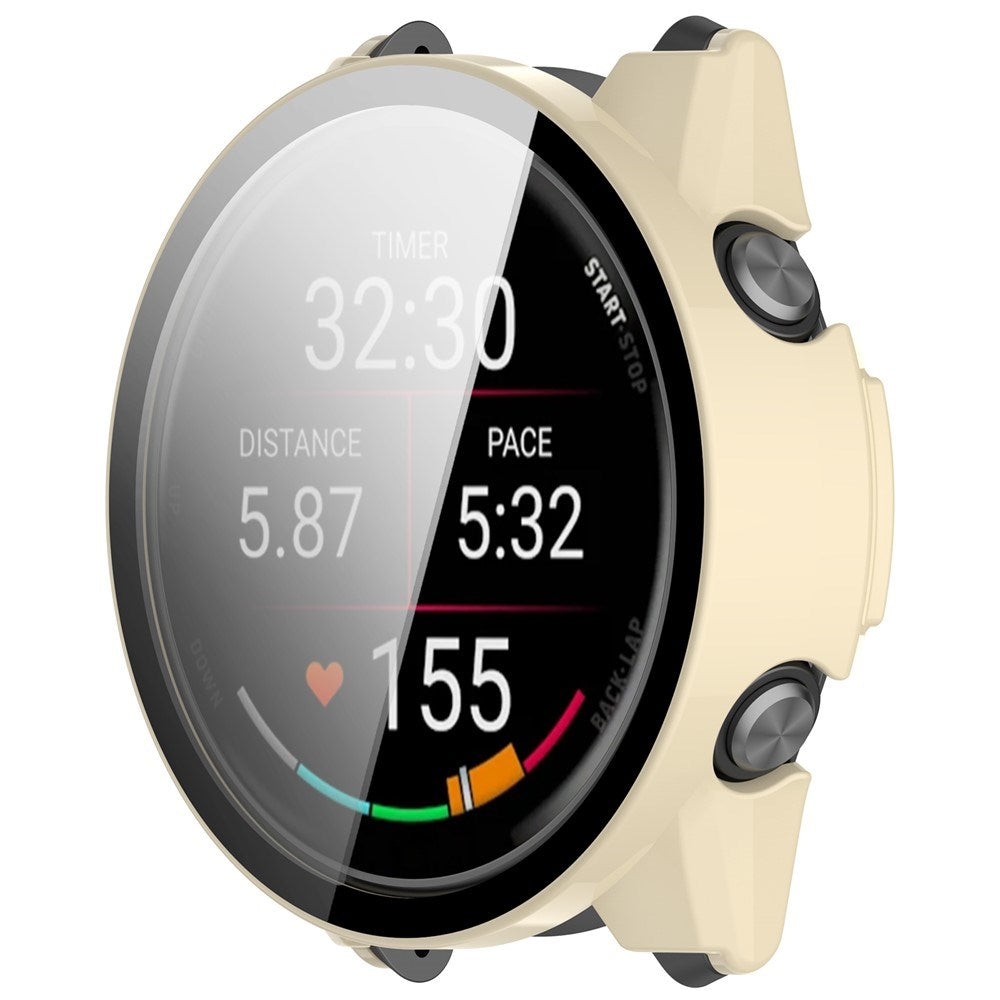Garmin Forerunner 570 (47mm) Cover m. Hærdet Skærmbeskyttelsesglas - Hvid