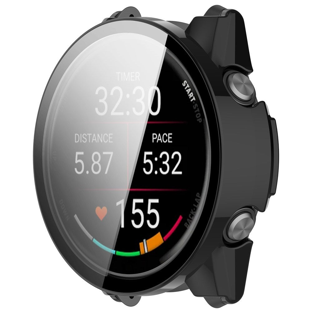 Garmin Forerunner 570 (42mm) Cover m. Hærdet Skærmbeskyttelsesglas - Sort