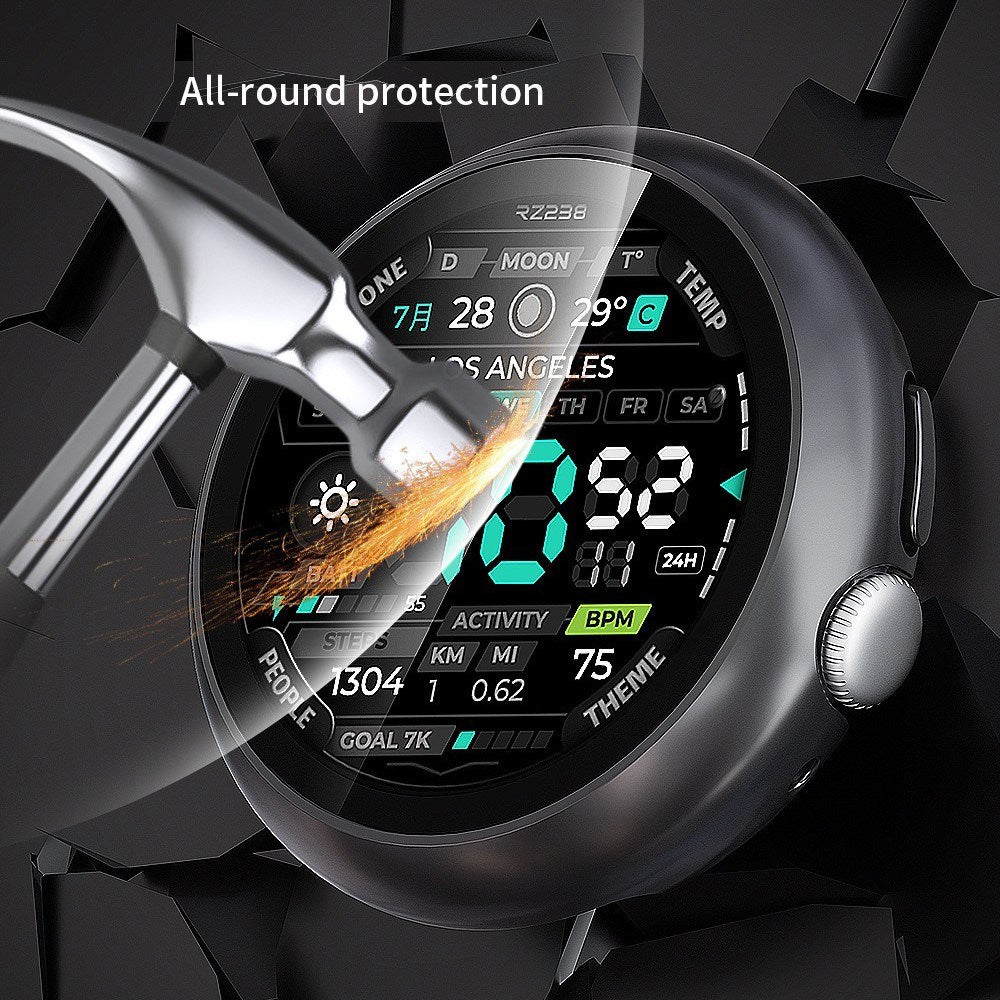 Google Pixel Watch 4 (45mm) Hårdt Plastik Cover m. Indbygget Skærmbeskyttelse - Gennemsigtig