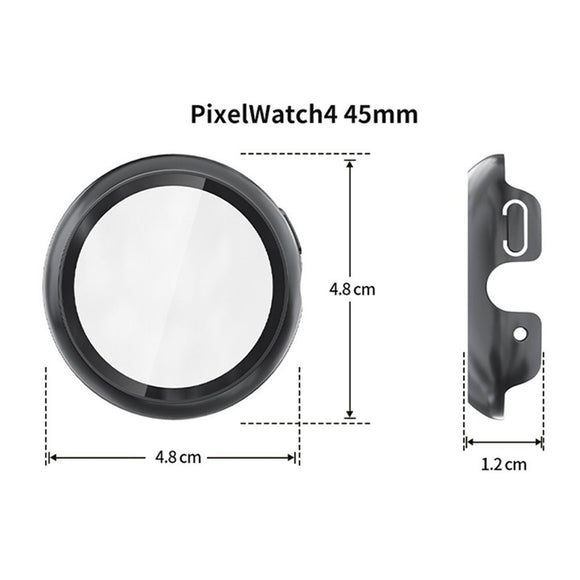 Google Pixel Watch 4 (45mm) Hårdt Plastik Cover m. Indbygget Skærmbeskyttelse - Sølv