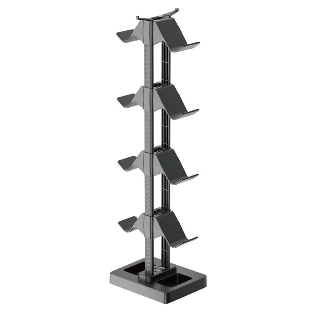Universal Holder til 8 x Spillekonsoller m. 3 x USB-A - Sort
