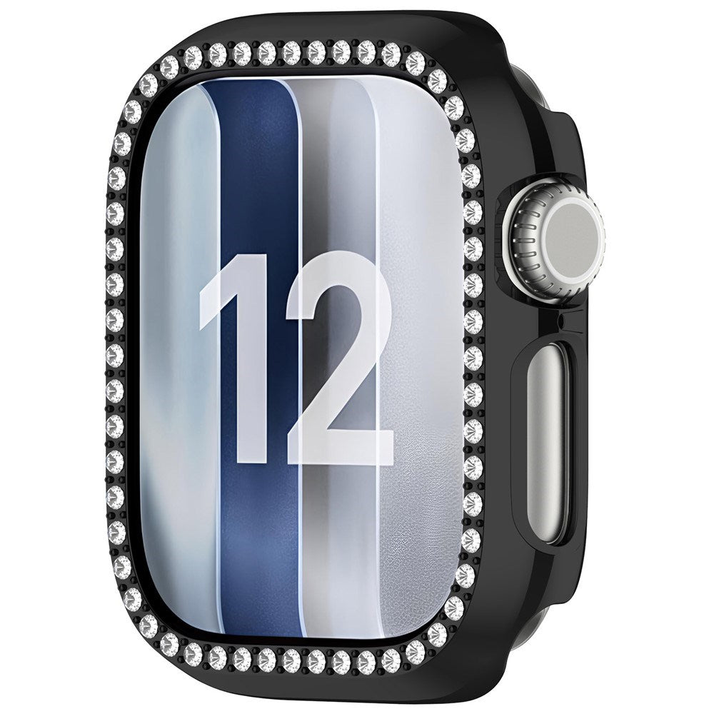 Apple Watch Series 12 (42mm) Hårdt Plast Cover - Sort & Rhinsten