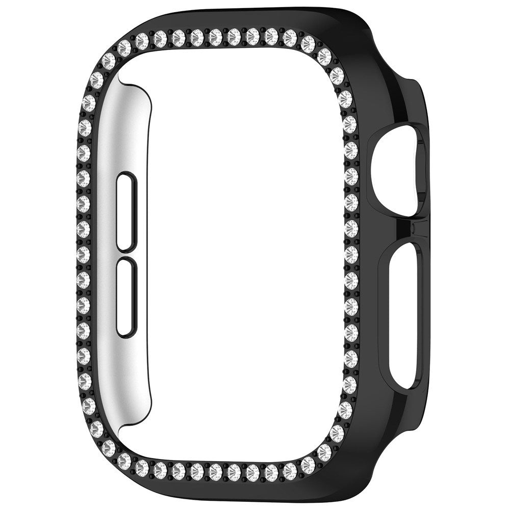 Apple Watch Series 12 (42mm) Hårdt Plast Cover - Sort & Rhinsten
