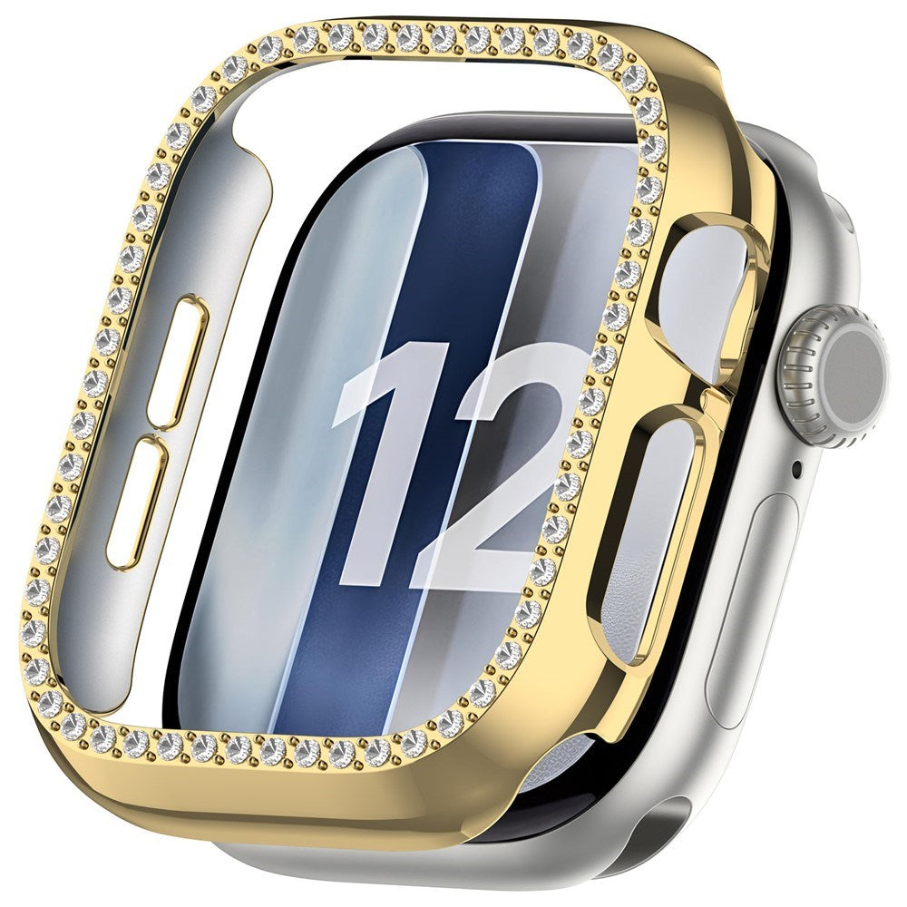 Apple Watch Series 12 (42mm) Hårdt Plast Cover - Guld & Rhinsten