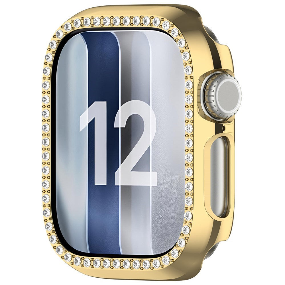 Apple Watch Series 12 (42mm) Hårdt Plast Cover - Guld & Rhinsten