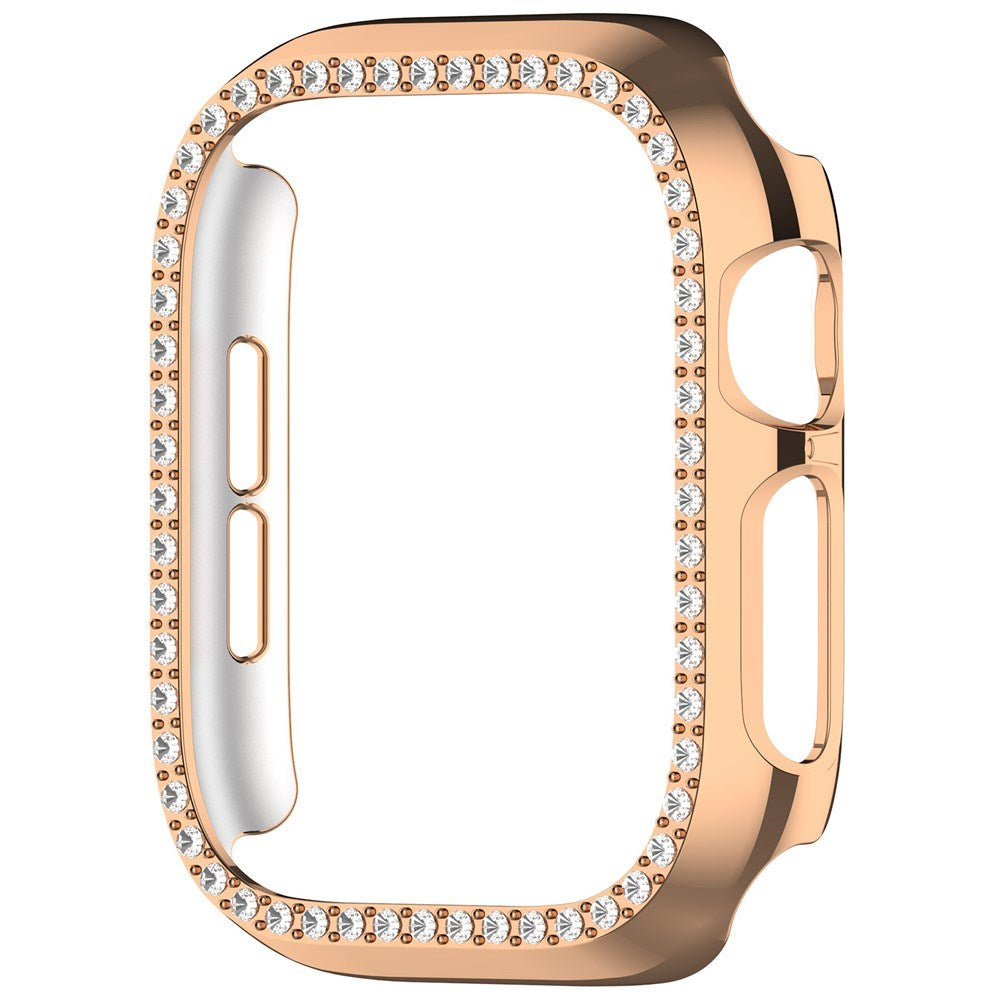 Apple Watch Series 12 (42mm) Hårdt Plast Cover - Rose Gold & Rhinsten