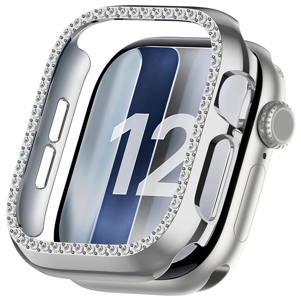 Apple Watch Series 12 (42mm) Hårdt Plast Cover - Sølv & Rhinsten