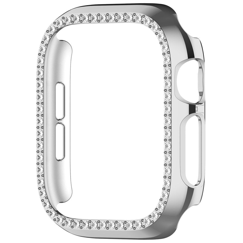 Apple Watch Series 12 (42mm) Hårdt Plast Cover - Sølv & Rhinsten