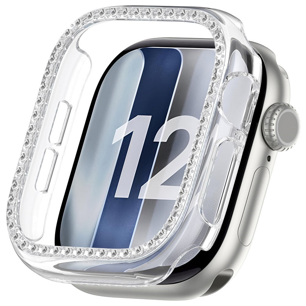 Apple Watch Series 12 (42mm) Hårdt Plast Cover - Gennemsigtig & Rhinsten