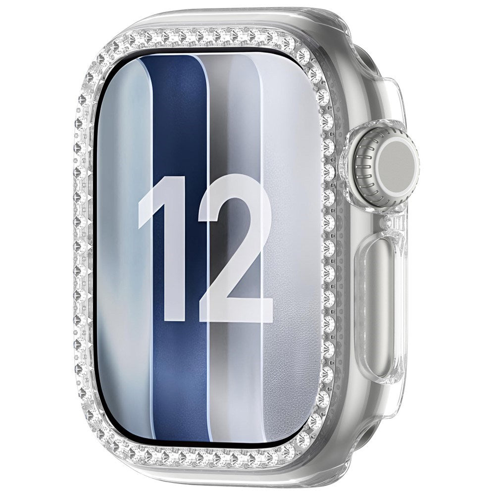 Apple Watch Series 12 (42mm) Hårdt Plast Cover - Gennemsigtig & Rhinsten