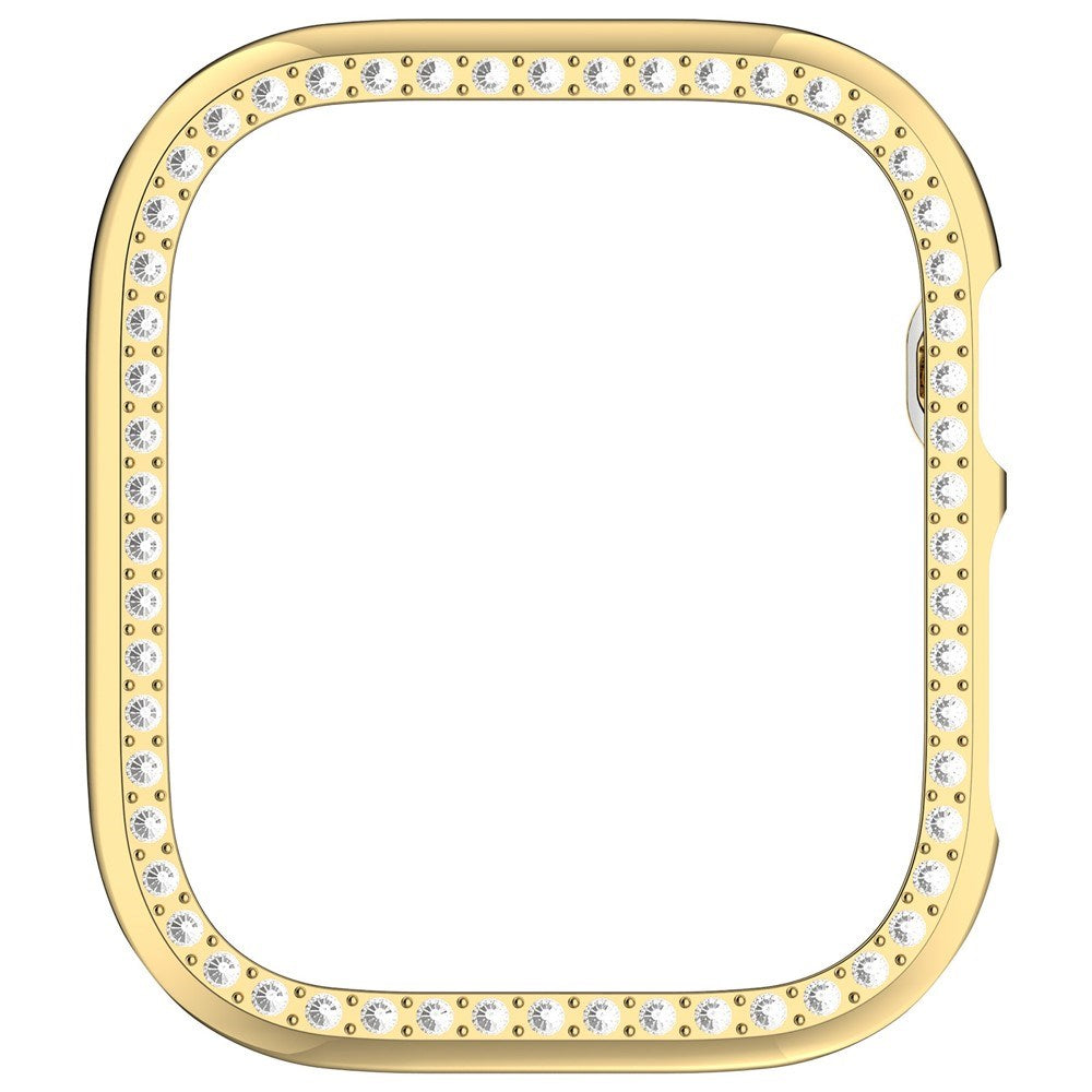 Apple Watch Series 12 (46mm) Hårdt Plast Cover - Guld & Rhinsten