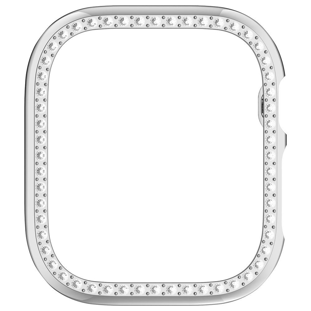 Apple Watch Series 12 (46mm) Hårdt Plast Cover - Sølv & Rhinsten