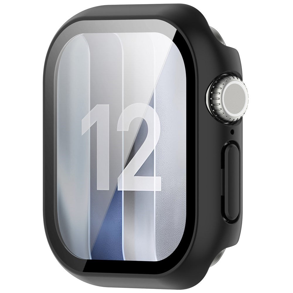 Apple Watch Series 12 (42mm) Hårdt Plast Cover m. Indbygget Skærmbeskyttelsesglas - Sort