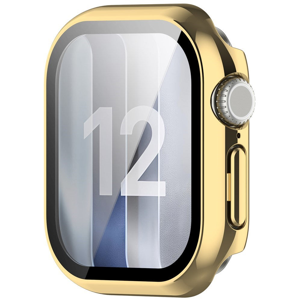 Apple Watch Series 12 (42mm) Hårdt Plast Cover m. Indbygget Skærmbeskyttelsesglas - Guld