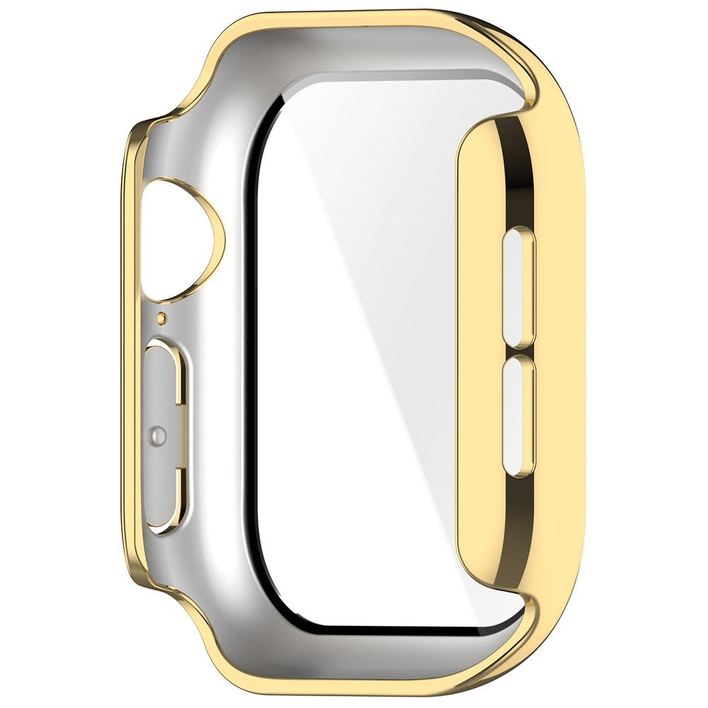 Apple Watch Series 12 (42mm) Hårdt Plast Cover m. Indbygget Skærmbeskyttelsesglas - Guld