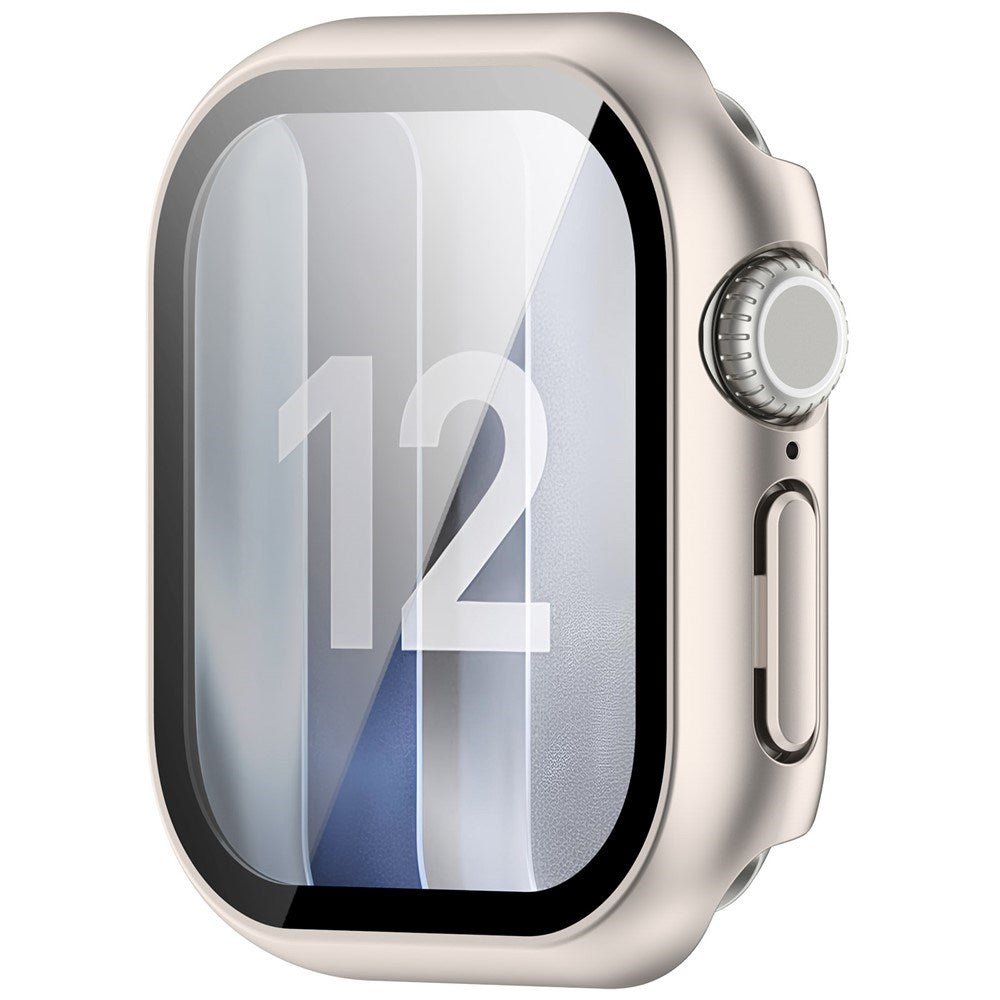 Apple Watch Series 12 (42mm) Hårdt Plast Cover m. Indbygget Skærmbeskyttelsesglas - Rose Gold