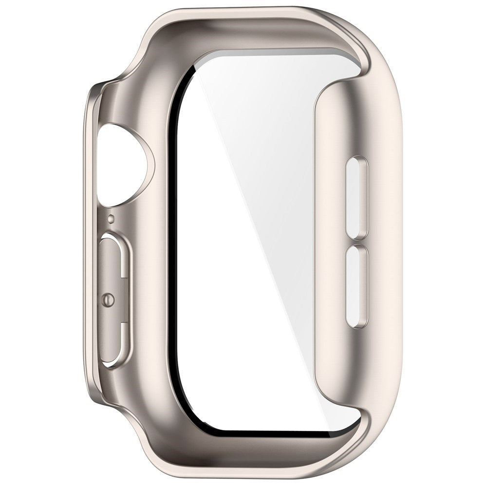 Apple Watch Series 12 (42mm) Hårdt Plast Cover m. Indbygget Skærmbeskyttelsesglas - Rose Gold