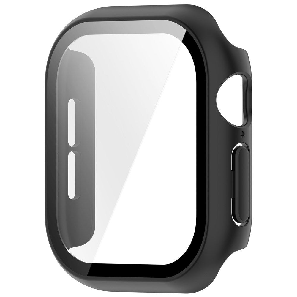 Apple Watch Series 12 (46mm) Hårdt Plast Cover m. Indbygget Skærmbeskyttelsesglas - Sort