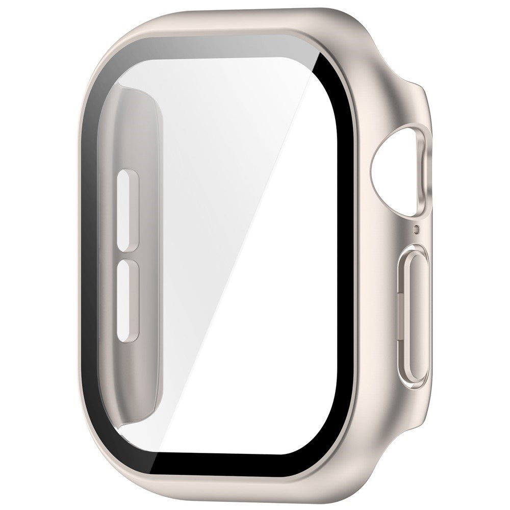 Apple Watch Series 12 (46mm) Hårdt Plast Cover m. Indbygget Skærmbeskyttelsesglas - Rose Gold