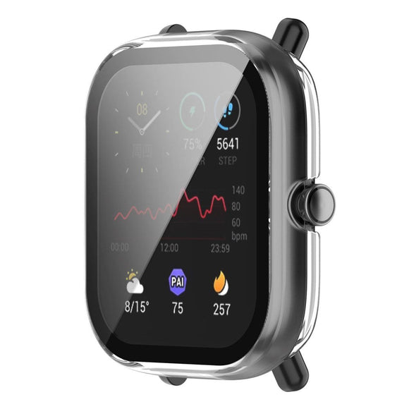 Amazfit Bip U / Bip U Pro Hård Plast Cover m. Indbygget Skærmbeskyttelse - Gennemsigtig
