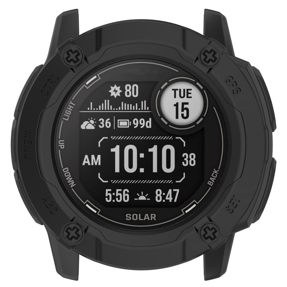Garmin Instinct 2X Solar Fleksibelt Plastik Cover - Sort